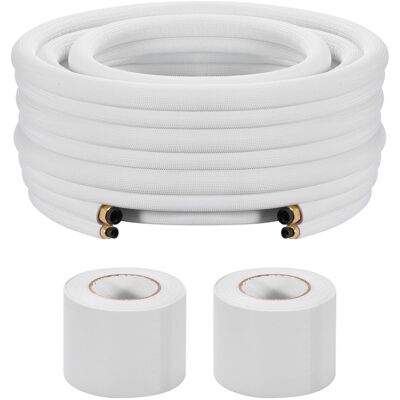 Vevor Conducto Refrigerante De Cobre Largo De 15,24 M, Tubo De Cobre Aislado Diámetro Exterior 6,4 Mm Y 12,7 Mm, Para Sistema De Mini-split De Aire Acondicionado, Tubo De Bobina Aislante De Pe Vevor Conducto Refrigerante De Cobre Largo De 15,24 M, Tubo De Cobre Aislado Diámetro Exterior 6,4 Mm Y 12,7 Mm, Para Sistema De Mini-split De Aire Acondicionado, Tubo De Bobina Aislante De Pe