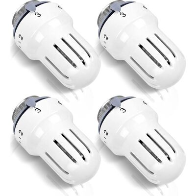 OEM Válvula Termostática Para Radiador: 4 Piezas. Cabezal Termostático Para Radiador, Termostato Para Radiador, Termostato M30 X 1.5, Blanco. OEM Válvula Termostática Para Radiador: 4 Piezas. Cabezal Termostático Para Radiador, Termostato Para Radiador, Termostato M30 X 1.5, Blanco.