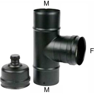 Codo T De Acero Inoxidable 10 Mfm Tapón Negro Pellet 300 Maral Codo T De Acero Inoxidable 10 Mfm Tapón Negro Pellet 300 Maral