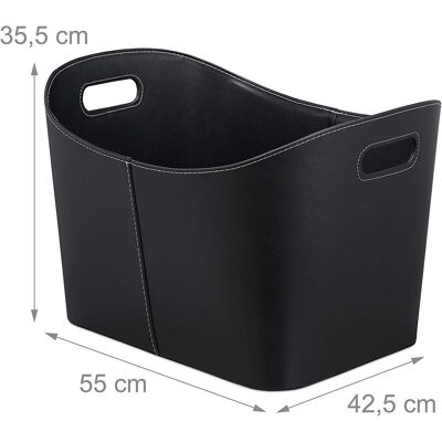 HelloShop26 55 cm cesta para leña - negro - sintético - Accesorio para chimenea HelloShop26 55 cm cesta para leña - negro - sintético - Accesorio para chimenea