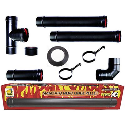 MBM Kit Tubo Chimenea Estufa De Pellets Dn 80 Tubo De Acero Esmaltado Negro 600 Ce Made In Italy Gres Porcelánico Md0 MBM Kit Tubo Chimenea Estufa De Pellets Dn 80 Tubo De Acero Esmaltado Negro 600 Ce Made In Italy Gres Porcelánico Md0