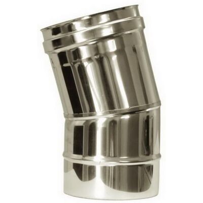 MBM Tubo De Chimenea De Doble Pared Aislada De Acero Inoxidable Curvada 15 Dn 150/200 MBM Tubo De Chimenea De Doble Pared Aislada De Acero Inoxidable Curvada 15 Dn 150/200