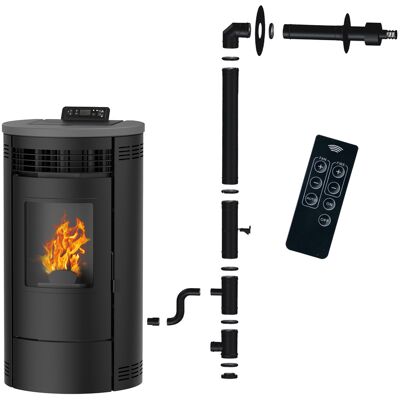 Sannover - Flavia 9,5 kW - Negro - Estufa de pellets Sannover - Flavia 9,5 kW - Negro - Estufa de pellets