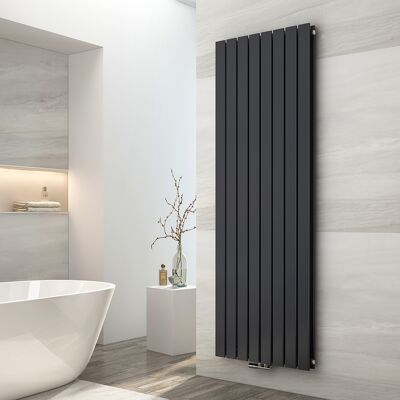 Emke - Radiador De Agua Caliente De Acero De Doble Capa, Tubo Plano, Montaje En Pared, Antracita, 180 X 62 Cm Emke - Radiador De Agua Caliente De Acero De Doble Capa, Tubo Plano, Montaje En Pared, Antracita, 180 X 62 Cm