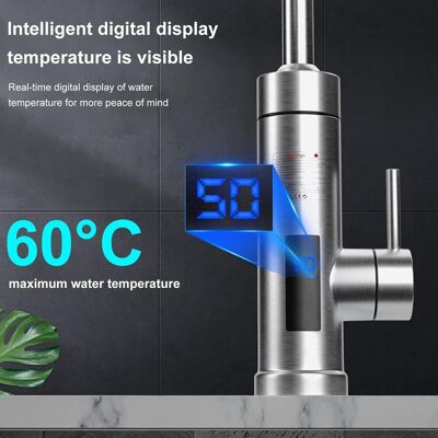 OEM Grifo De Agua Caliente Instantáneo, Grifo Eléctrico De 3000 W, Calentador De Agua Instantáneo De Acero Inoxidable Con Pantalla Led De Agua Caliente Y Fría, Rotación De 360°, Para Cocina Y Baño. OEM Grifo De Agua Caliente Instantáneo, Grifo Eléctrico De 3000 W, Calentador De Agua Instantáneo De Acero Inoxidable Con Pantalla Led De Agua Caliente Y Fría, Rotación De 360°, Para Cocina Y Baño.