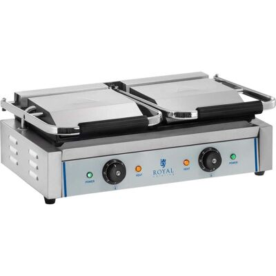 Helloshop26 - Máquina Para Hacer Panini Acero Fundido Esmaltado Liso 2 X 1800 Vatios Acero Inoxidable 140002322 Helloshop26 - Máquina Para Hacer Panini Acero Fundido Esmaltado Liso 2 X 1800 Vatios Acero Inoxidable 140002322