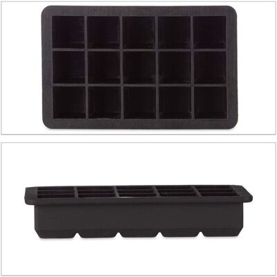 HELLOSHOP26 Cubitera De Silicona Modular 15 X 9,5 X 3 Cm Desmoldeo Fácil Decorativa Para Bebidas De Silicona Negra 130003601 HELLOSHOP26 Cubitera De Silicona Modular 15 X 9,5 X 3 Cm Desmoldeo Fácil Decorativa Para Bebidas De Silicona Negra 130003601