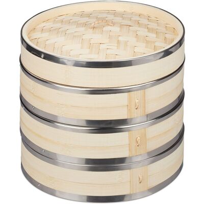 HELLOSHOP26 Vaporera Tradicional De 3 Niveles Ideal Cocina Asiática De Bambú Natural 130010318 HELLOSHOP26 Vaporera Tradicional De 3 Niveles Ideal Cocina Asiática De Bambú Natural 130010318