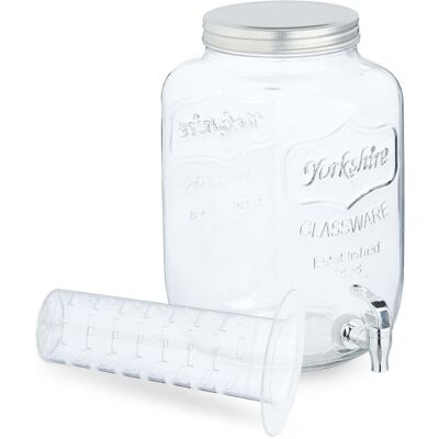 HELLOSHOP26 Dispensador De Bebidas Con Compartimento Para Frutas Y Cubitos De Hielo 27 X 17 X 23 Cm Estilo Retro De Cristal Transparente 130015659 HELLOSHOP26 Dispensador De Bebidas Con Compartimento Para Frutas Y Cubitos De Hielo 27 X 17 X 23 Cm Estilo Retro De Cristal Transparente 130015659