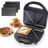 AIGOSTAR Robin - Sandwichera 3 en 1: grill, gofrera y sandwichera. 750W, placas antiadherentes extraíbles, termostato hasta 215ºC, almacenamiento vertical y