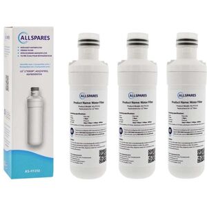 Allspares - Filtro De Agua (3 Unidades) Para Frigorífico Compatible Con Lg Lt1000p / Agf80300704 / Adq74793501 Allspares - Filtro De Agua (3 Unidades) Para Frigorífico Compatible Con Lg Lt1000p / Agf80300704 / Adq74793501