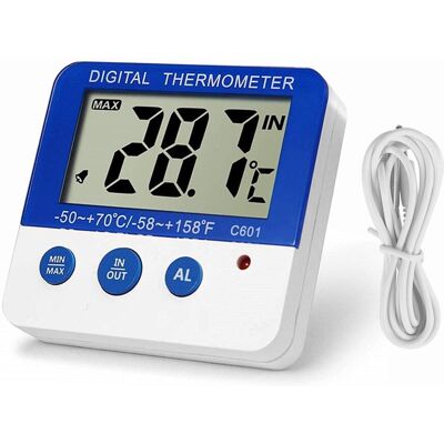 OEM Termómetro Para Frigorífico/congelador Con Memoria, Alarmas De Máxima/mínima, Ajustes De Temperatura Alta Y Baja, Indicador Led, Termómetro Digital Para Frigorífico Con Soporte Magnético (1 Unidad) OEM Termómetro Para Frigorífico/congelador Con Memoria, Alarmas De Máxima/mínima, Ajustes De Temperatura Alta Y Baja, Indicador Led, Termómetro Digital Para Frigorífico Con Soporte Magnético (1 Unidad)