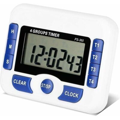 OEM Temporizador De Cuenta Regresiva Multifunción De 4 Canales, Temporizador De Cocina Digital Ajustable, Temporizador Magnético Para Reuniones De Laboratorio Con Función De Alarma. OEM Temporizador De Cuenta Regresiva Multifunción De 4 Canales, Temporizador De Cocina Digital Ajustable, Temporizador Magnético Para Reuniones De Laboratorio Con Función De Alarma.