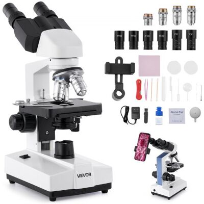 OEM Microscopio Compuesto Con Aumento De 40-5000x Kit De Microscopio Binocular Cuerpo De Aleación De Aluminio 2 Juegos De Oculares, Luz Led, Soporte Para Teléfono, Para Estudiantes, Laboratorio OEM Microscopio Compuesto Con Aumento De 40-5000x Kit De Microscopio Binocular Cuerpo De Aleación De Aluminio 2 Juegos De Oculares, Luz Led, Soporte Para Teléfono, Para Estudiantes, Laboratorio