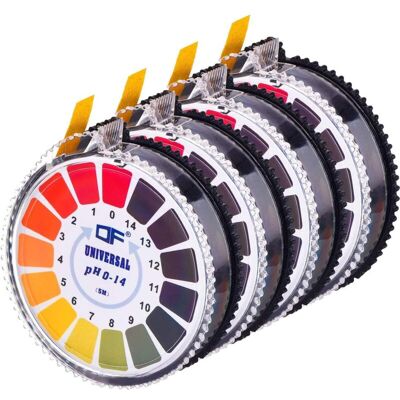 OEM Tiras Reactivas De Ph Universales, Rollos De Papel Para Pruebas De Ph, Medición De Ph, Rango Completo 0-14, 5 Metros/rollo (4 Rollos) - Crezuo OEM Tiras Reactivas De Ph Universales, Rollos De Papel Para Pruebas De Ph, Medición De Ph, Rango Completo 0-14, 5 Metros/rollo (4 Rollos) - Crezuo