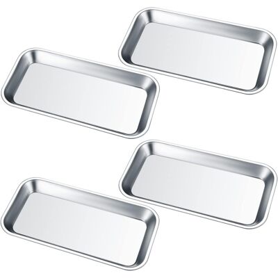 OEM Bandejas Rectangulares De Acero Inoxidable Para Instrumental (4 Unidades) Para Uso En Laboratorio - 22,5 X 11,5 X 1,6 Cm OEM Bandejas Rectangulares De Acero Inoxidable Para Instrumental (4 Unidades) Para Uso En Laboratorio - 22,5 X 11,5 X 1,6 Cm