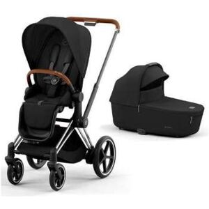 Cochecito PRIAM CYBEX Dúo Chasis plata Capazo y Silla Black