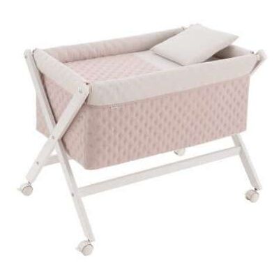 Minicuna Tijera Madera Tender Blush/Blanco 55x87x74cm Cambrass Minicuna Tijera Madera Tender Blush/Blanco 55x87x74cm Cambrass