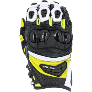 Richa Guantes de Moto  Stealth Negro-Blanco-Amarillo Fluo