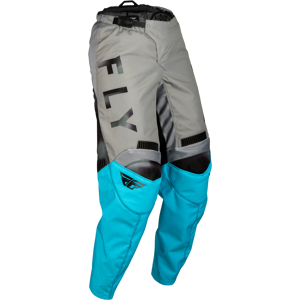 FLY Racing Pantalones de Cross de Mujer  F-16 Gris Claro-Azul Cielo