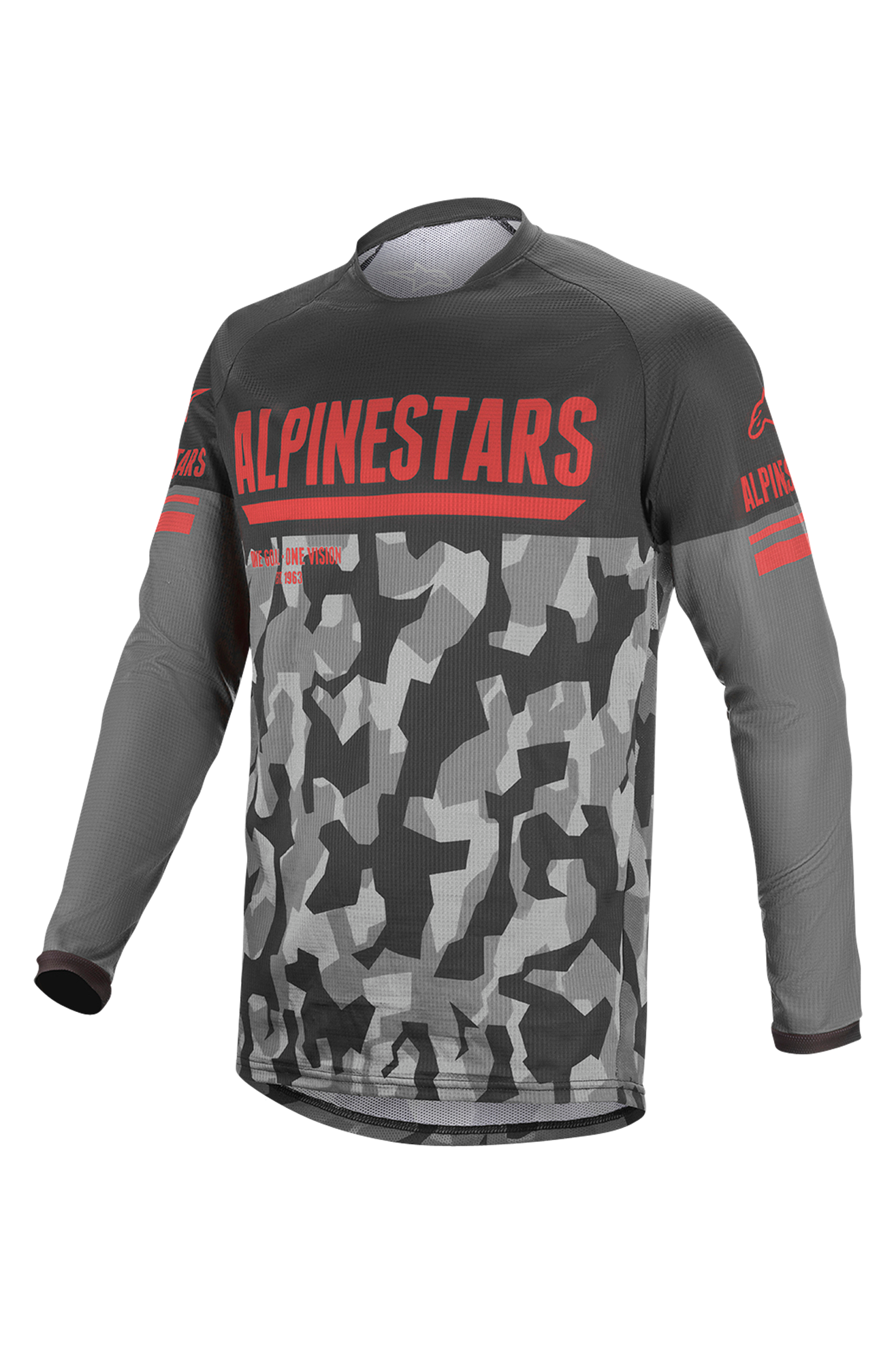 Alpinestars Camiseta de Cross  Venture R Gris-Camuflaje-Rojo