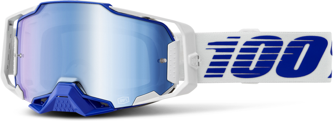 100% Gafas de Cross  Armega Azul-Lente Espejo Azul