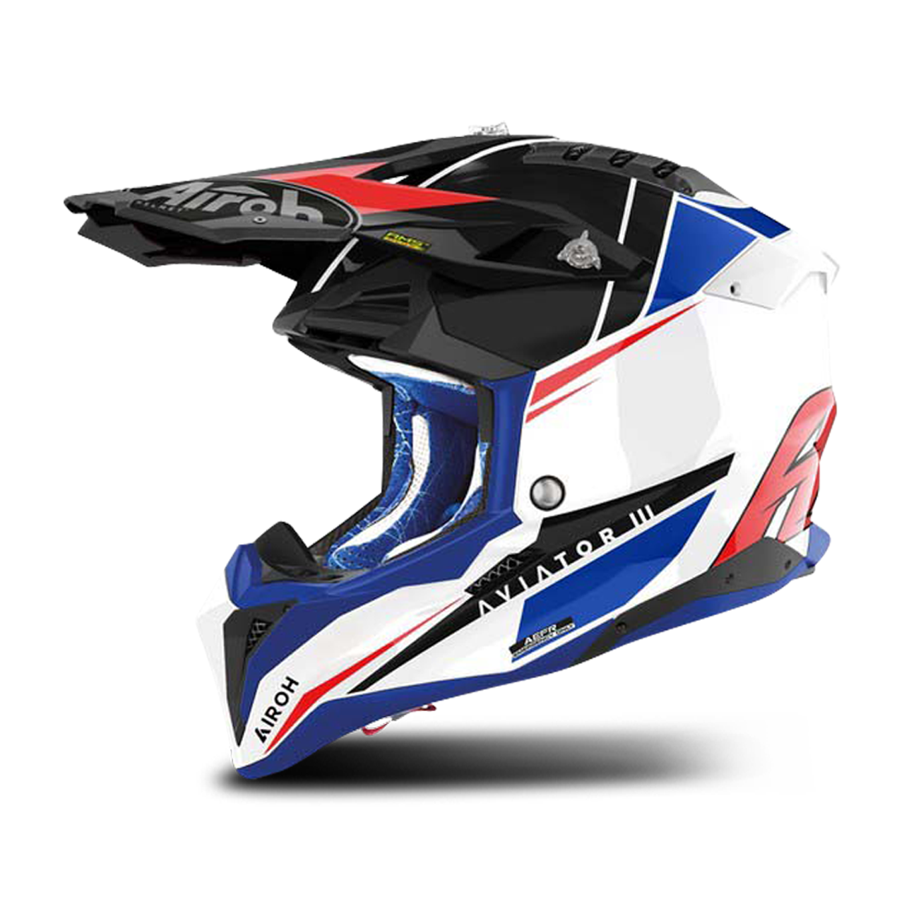 Airoh Casco de Cross  Aviator 3 Push Azul-Rojo