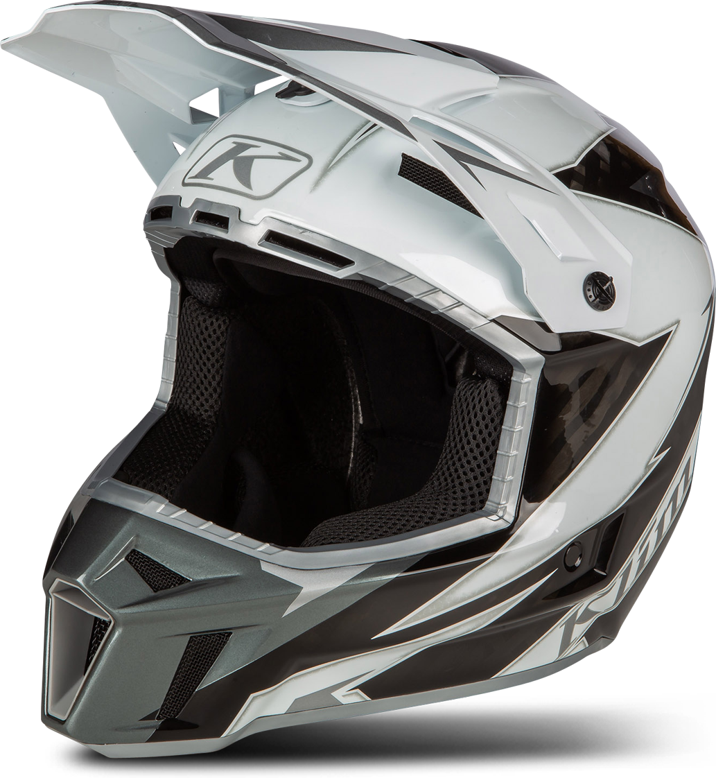 KLIM Casco de Cross  F3 Carbon Lightning Blanco