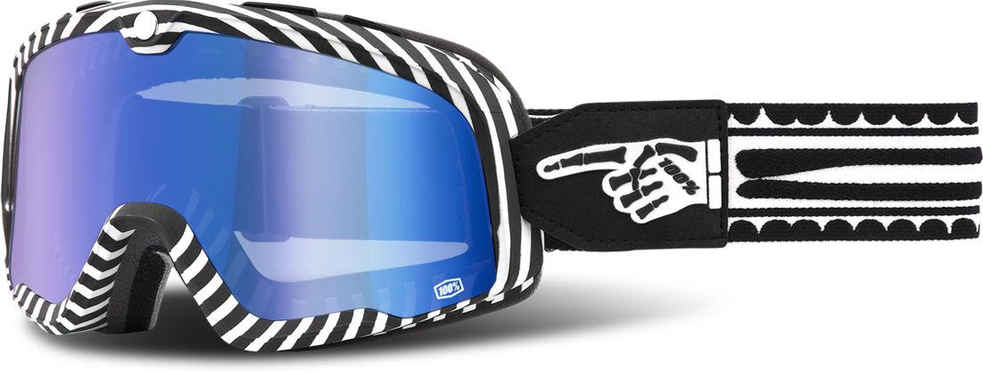 100% Gafas de Cross  Barstow Death Spray Lente Espejo Azul