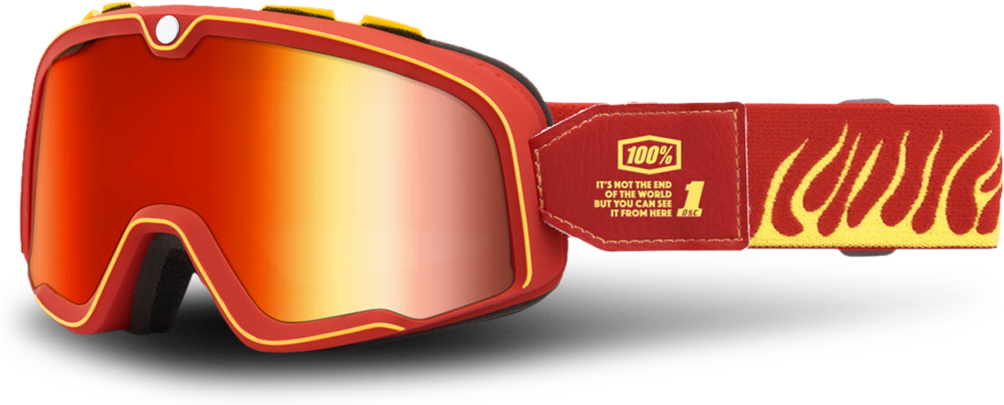 100% Gafas de Cross  Barstow Lens Death Spray Espejo Rojo Rojo