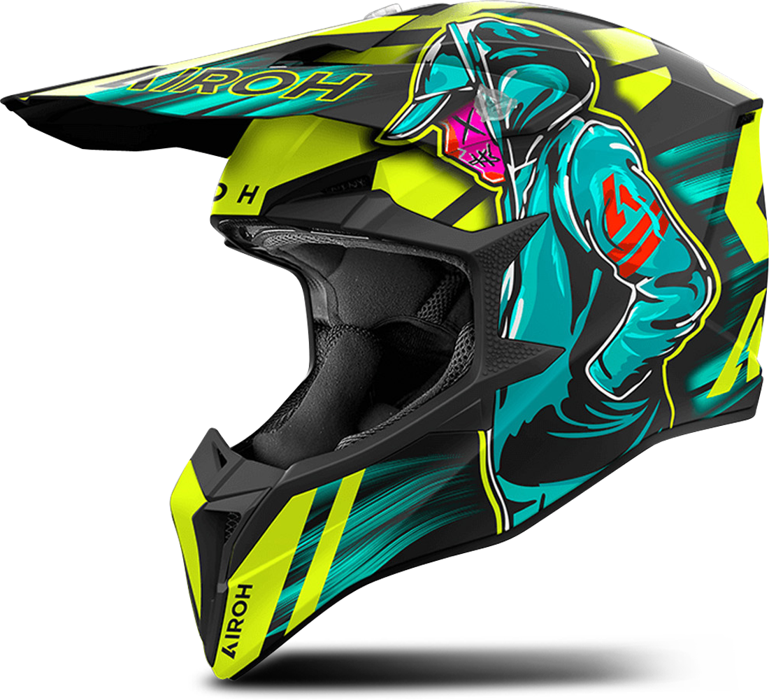 Airoh Casco de Cross  Wraap Cyber Amarillo Mate