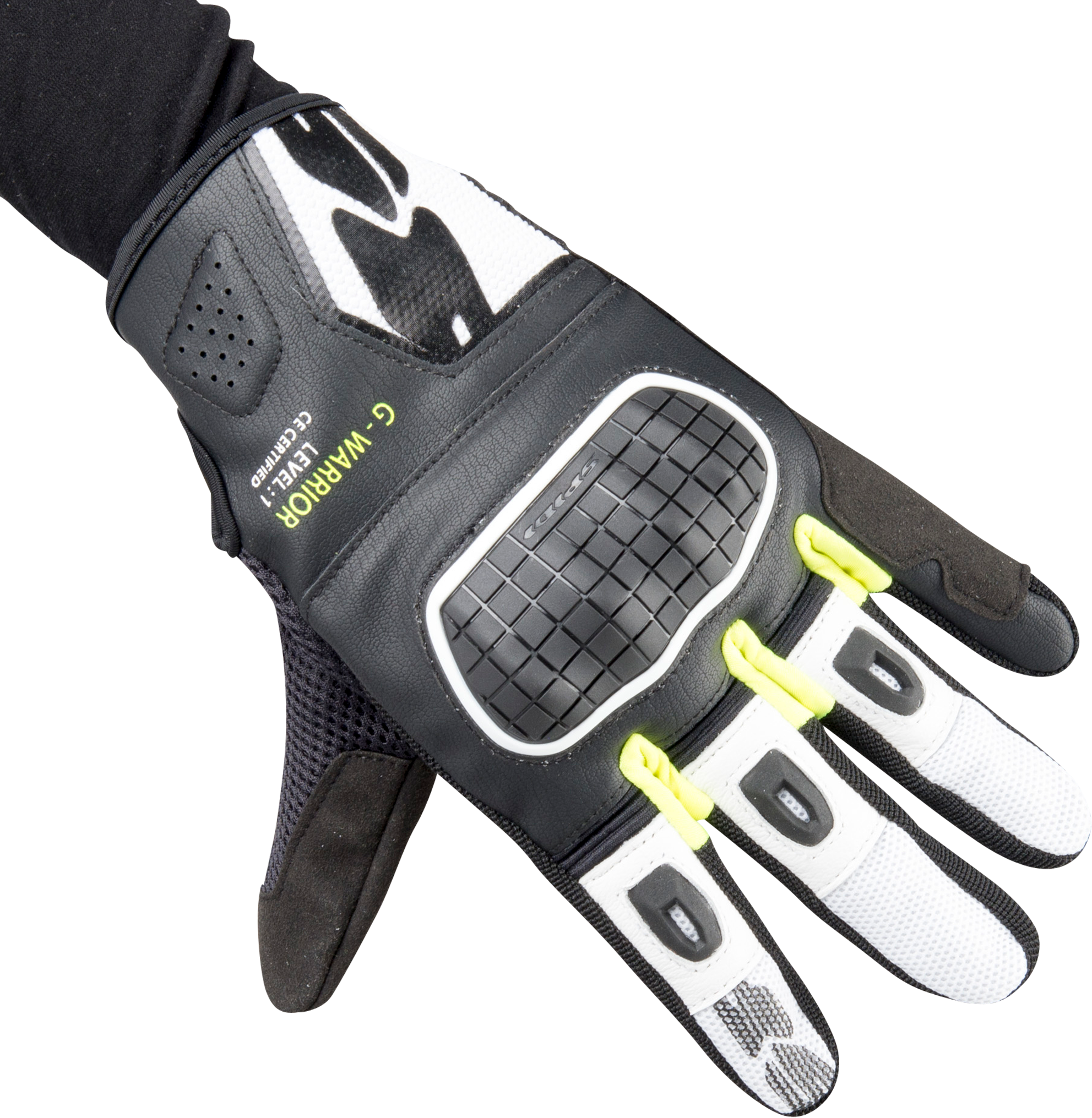 Spidi Guantes de Moto  G-Warrior Negro-Amarillo Fluo