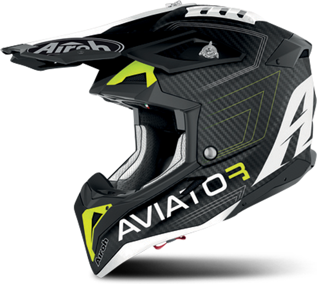 Airoh Casco de Cross  Aviator 3 Primal Carbon Amarillo