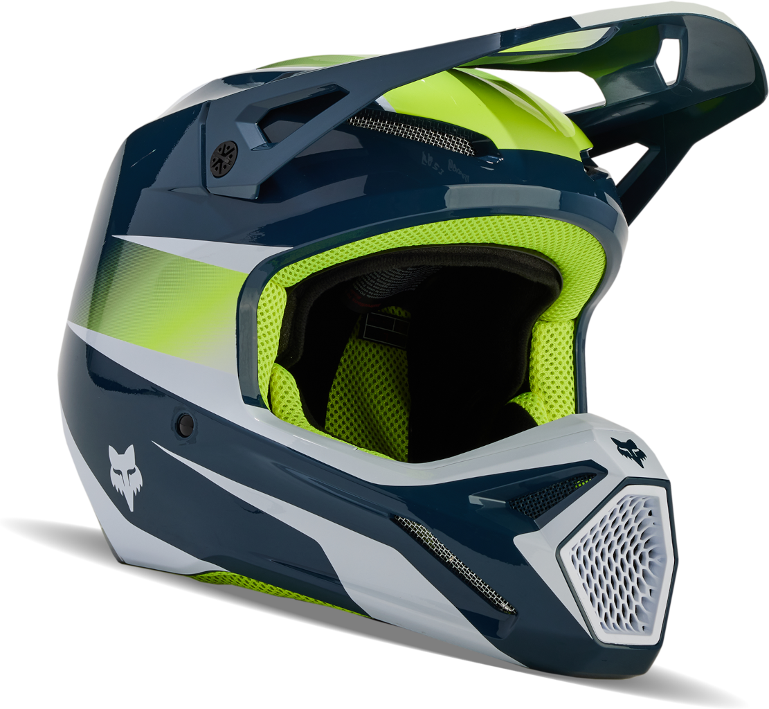 FOX Casco de Cross  V1 Flora Índigo Oscuro