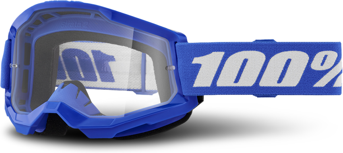 100% Gafas de Cross Niño  Strata 2 Azul-Transparente