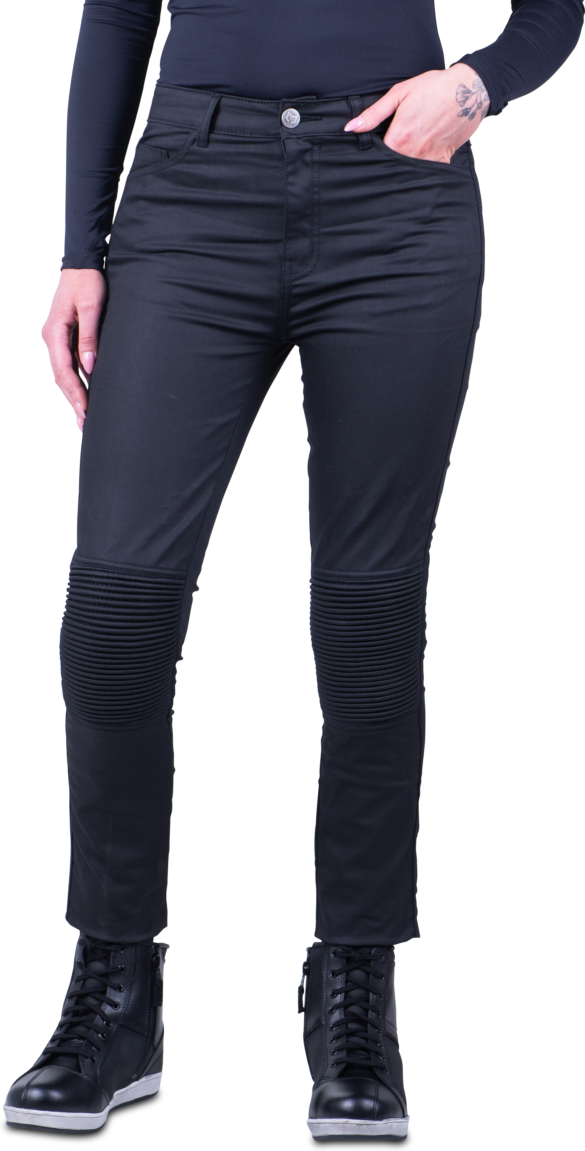 Course Vaqueros de Moto Mujer  Cara Skinny Negros