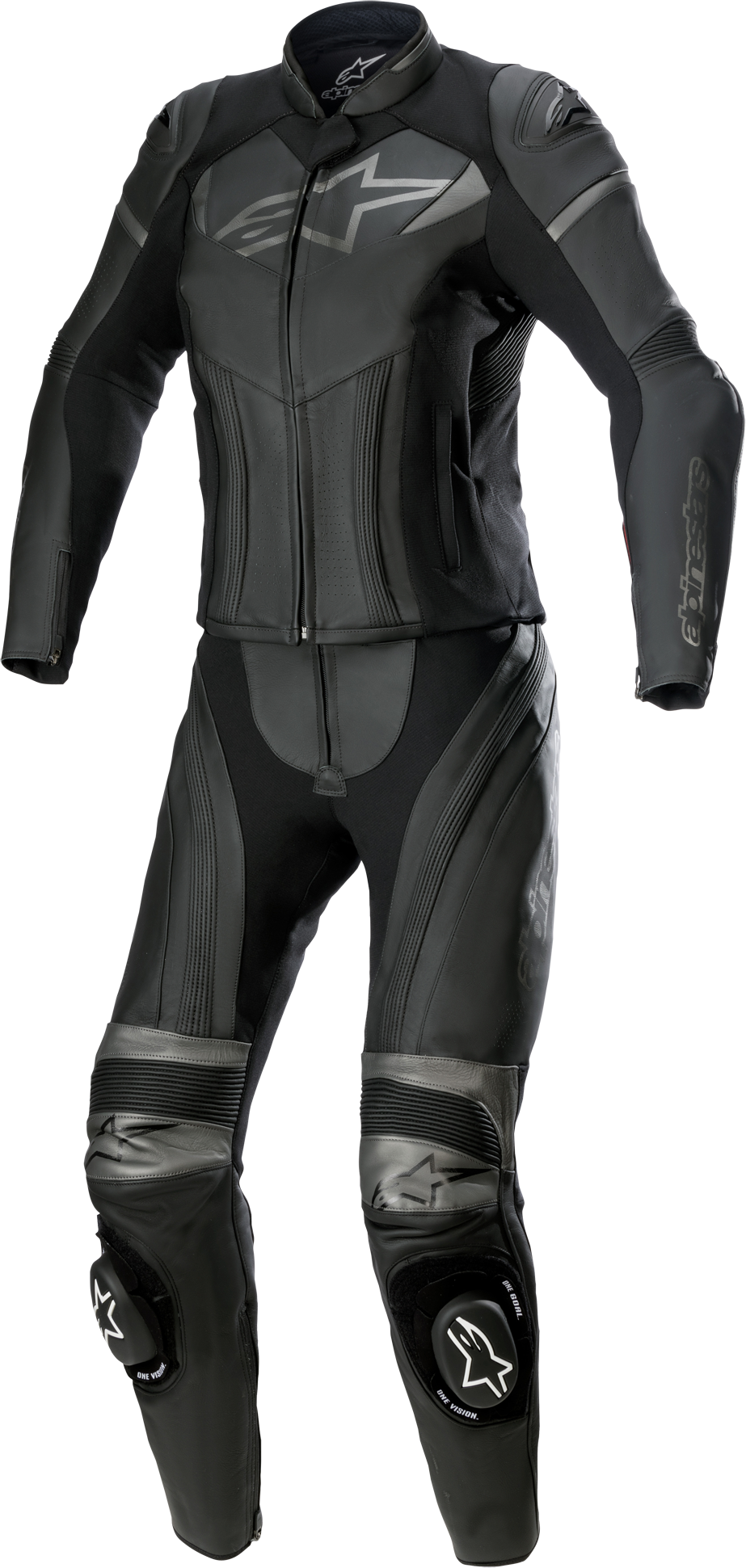 Alpinestars Mono de Cuero  Stella GP Plus 2 piezas Negro-Gris Metálico