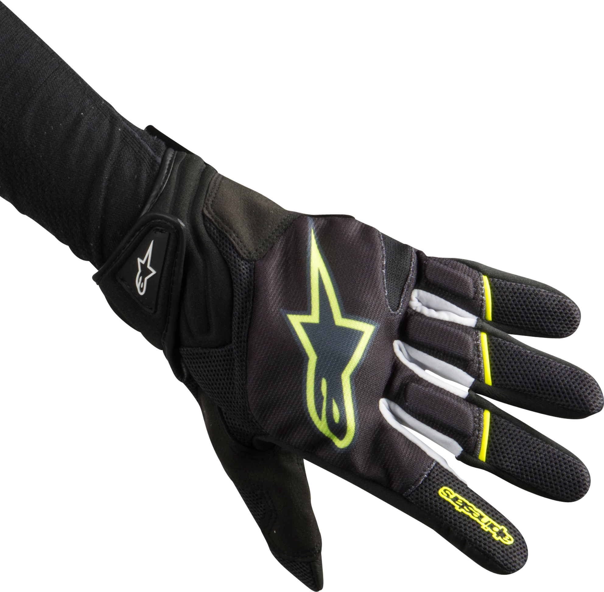 Alpinestars Guantes de Moto  Atom Negro-Amarillo Fluo