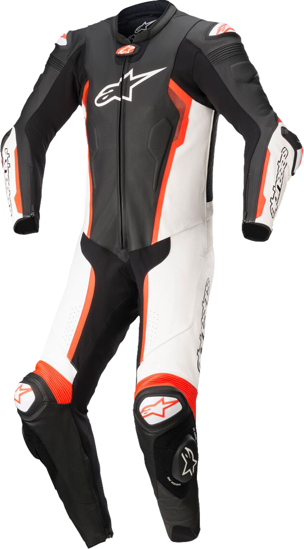 Alpinestars Mono de Cuero  Missile V2 Negro-Blanco-Rojo