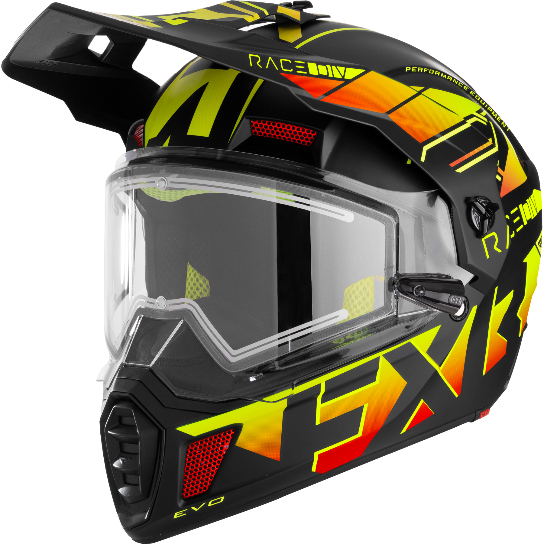 FXR Casco de Cross  Clutch X Evo E Shield Encendido