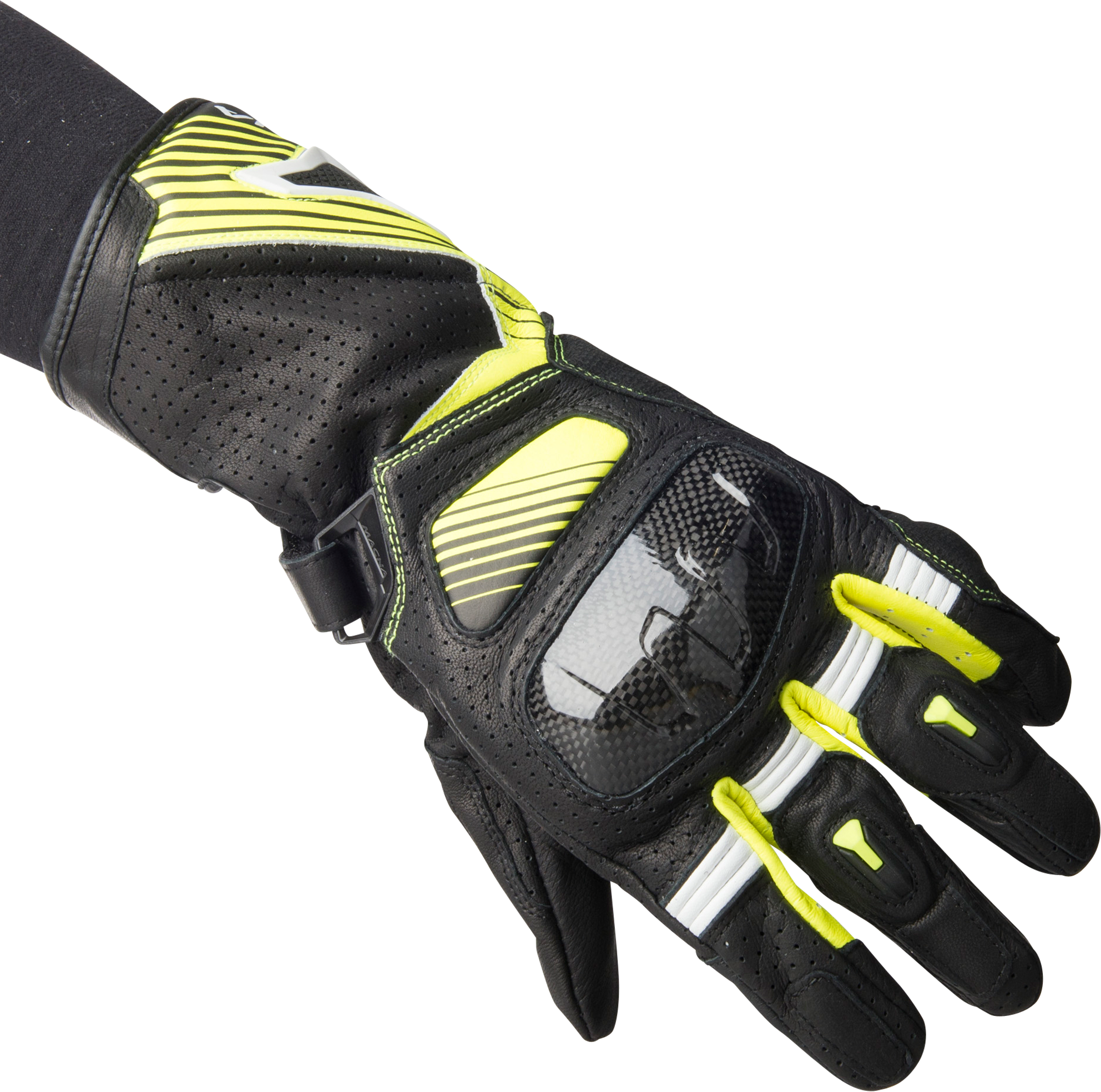 Macna Guantes de Moto  Airpack Negro-Amarillo Fluo