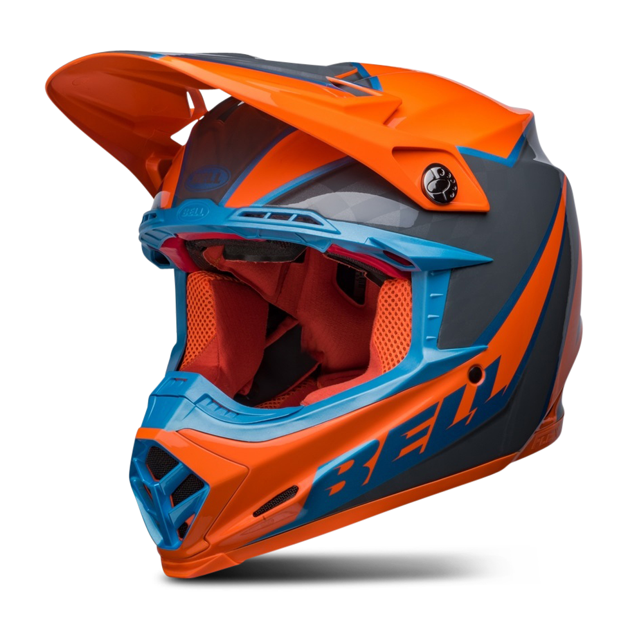 BELL Casco de Cross  Moto-9S Flex Sprite Naranja-Gris-Azul