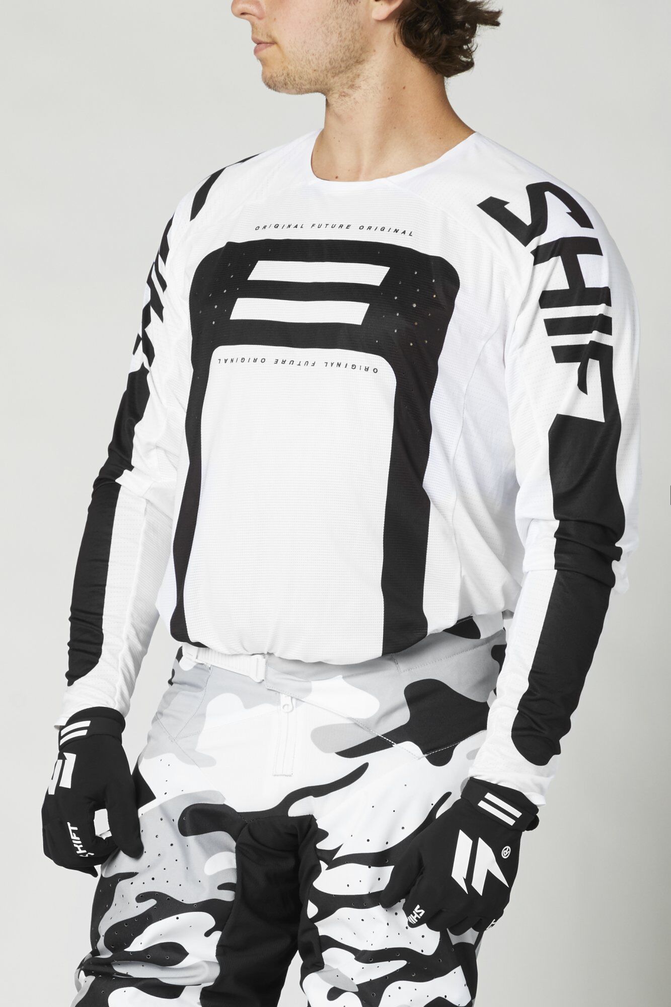 Shift Camiseta de Cross  Black Label G.I. Fro New Blanco-Negro