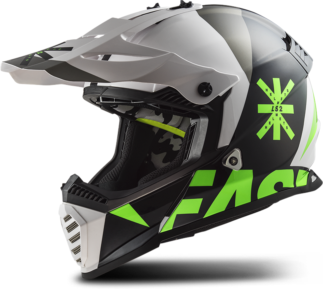 LS2 Casco de Cross  MX437 FAST EVO HEAVY Negro-Blanco