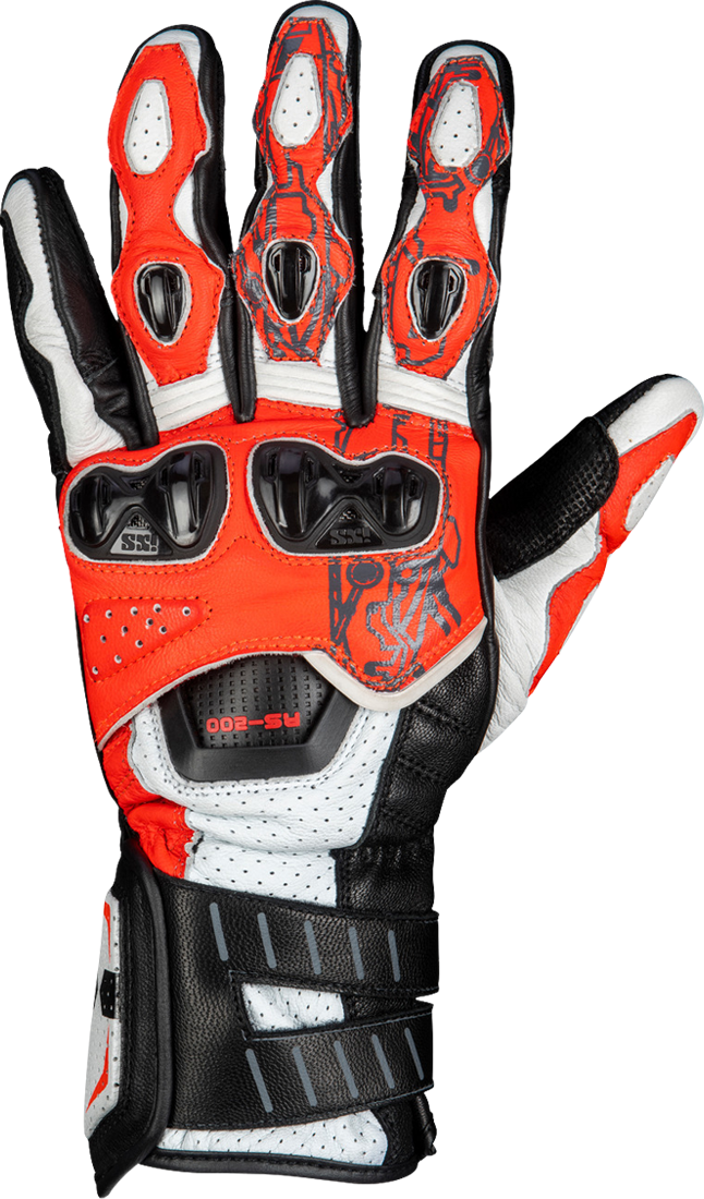 iXS Guantes de Moto  Sport RS-200 3.0 Blanco-Rojo-Negro