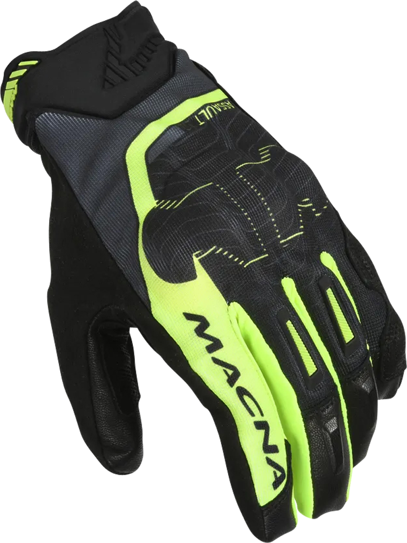 Macna Guantes de Moto  Assault 2.0 Negro-Amarillo Fluo