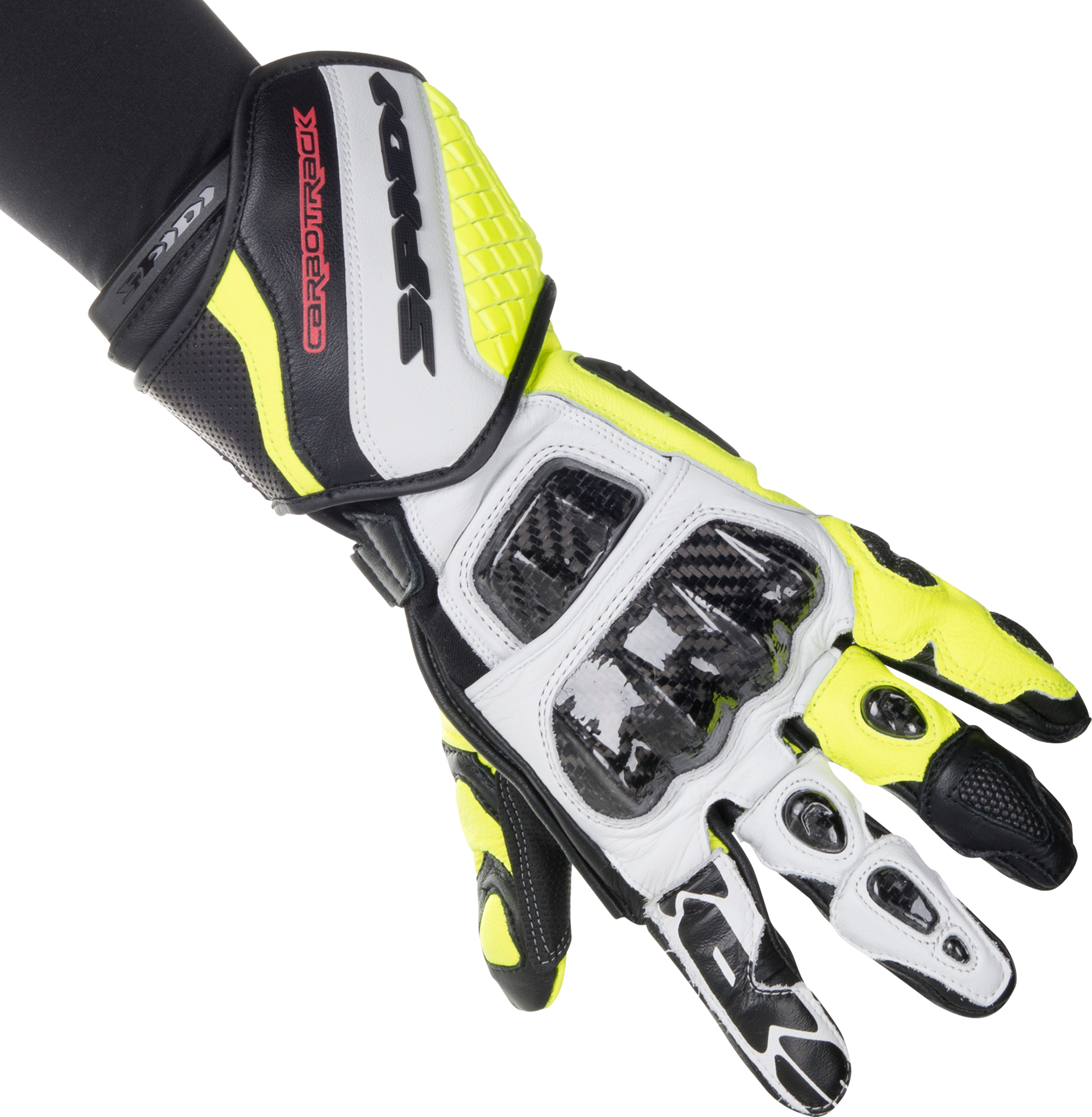 Spidi Guantes de Moto  Carbo Track Evo Negro-Amarillo Fluo