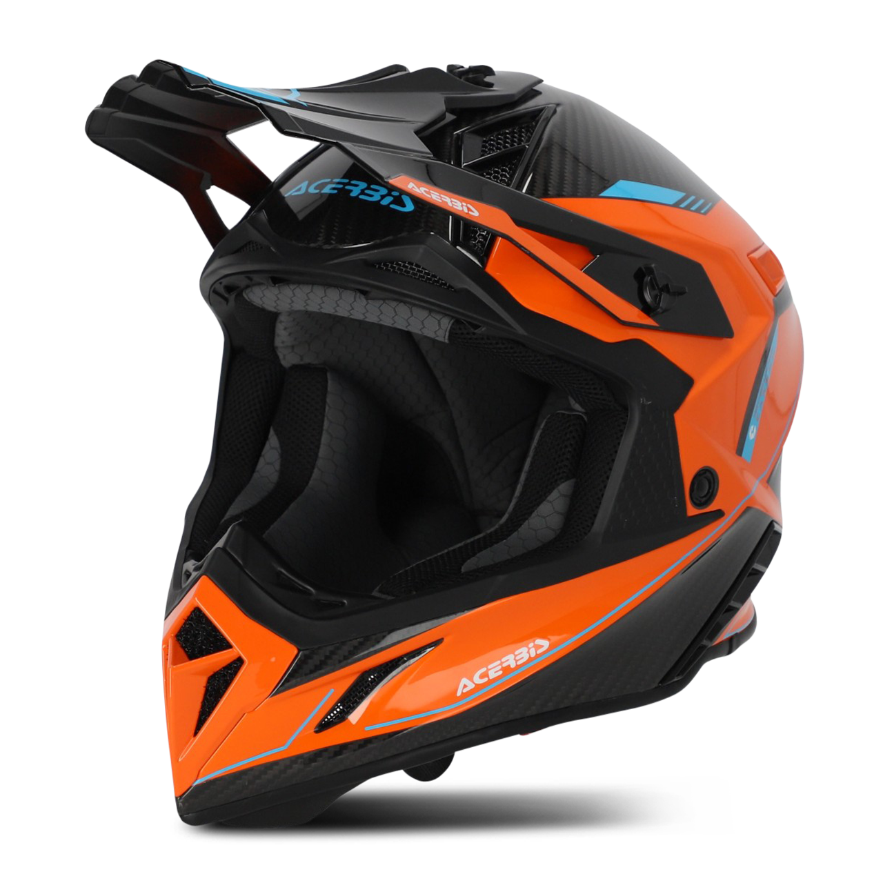 Acerbis Casco de Cross  Steel Carbon Naranja-Negro