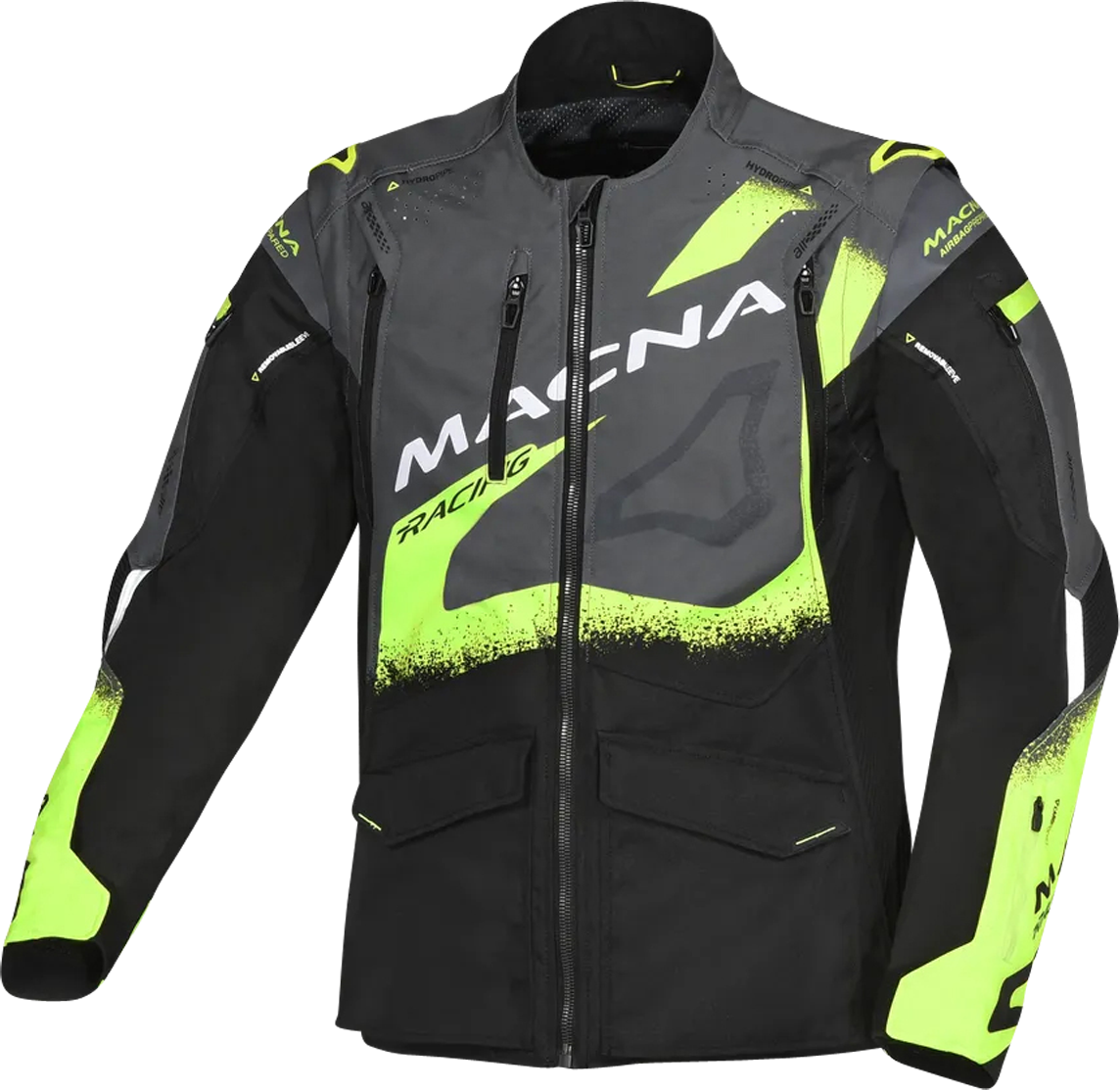 Macna Chaqueta de Enduro  Landmark Negro-Gris Fluo-Amarillo