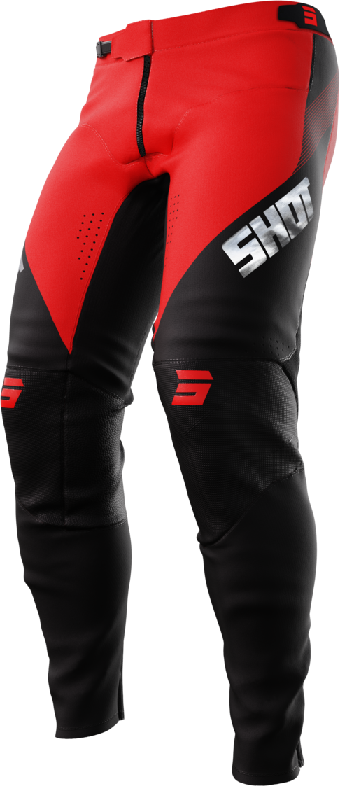 Shot Race Gear Pantalones de Cross Shot Aerolite Honor Rojo-Cromado